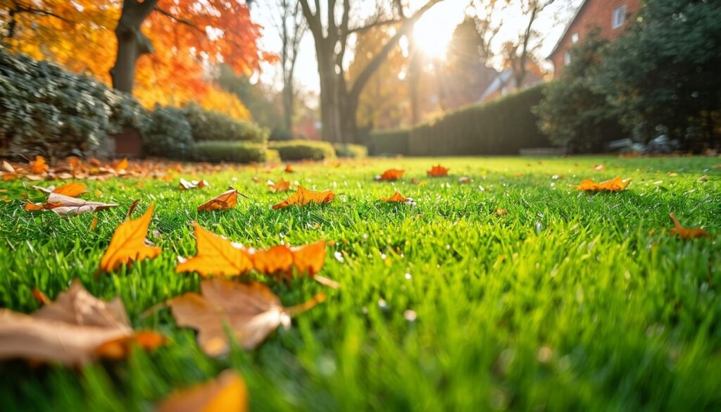 Frisch ausgesäte Gras-Samen auf kahler Rasenfläche im Garten.